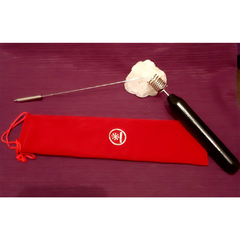 aurameter marca Hermes con mango de madera y estuche de tela