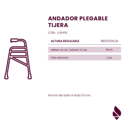 Imagen de Andador Tijera Plegable de Aluminio DEMA
