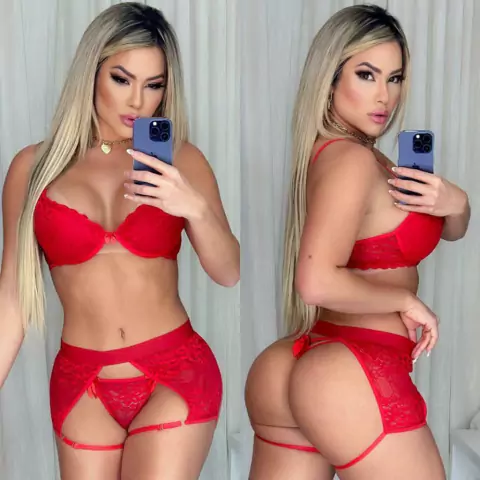 Conjunto Lingerie com Saia Liga Vermelha REF. 4851 - D Lyrio