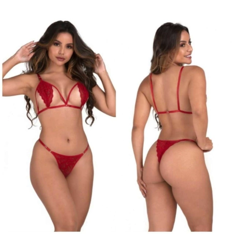 Conjunto Lingerie Paula de Renda Sexy REF. 10575
