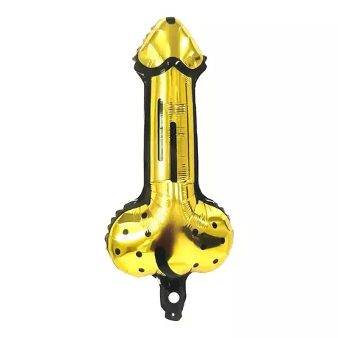Balão Despedida Ouro 27X59 cm Formato Pênis