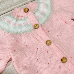 Saco con guarda combinada tejido rosa - comprar online