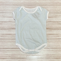 Body rayadito celeste, aqua y blanco