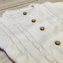 Saquito tejido en hilo de algodón ochitos blanco - comprar online
