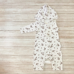 Pijama con capucha Conejitos Beige