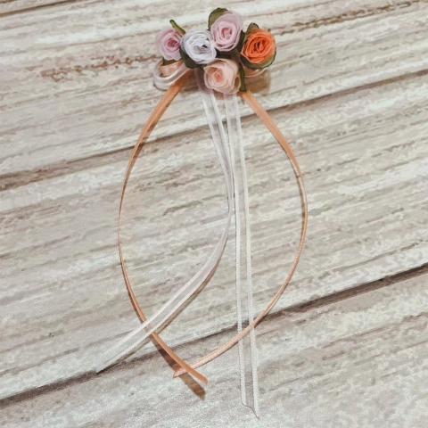 Prendedor Rococó pimpollos grandes tono coral