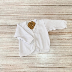 Campera de algodón terminación picot blanca