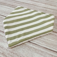Babero bandana rayado beige y blanco