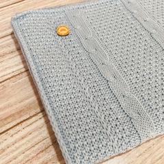 Manta tejida modelo trenzas celeste - comprar online