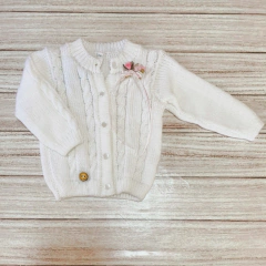 Saco ochitos blanco (botón pastillita)