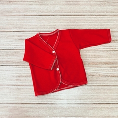 Campera de algodón terminación picot roja
