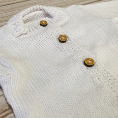 Saquito tejido en hilo de algodón liso blanco - comprar online
