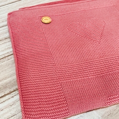 Manta tejida diseño corazón peonia - comprar online