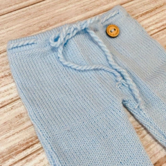 Babucha lisa tejida celeste - comprar online