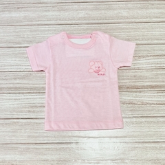 Remera rosa con Osito Bordado