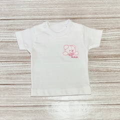 Remera blanca Osito Bordado