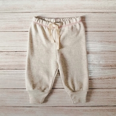 Pantalón gris melange detalles en rosa