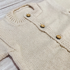 Saquito tejido en hilo de algodón liso natural - comprar online
