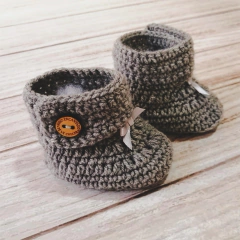 Botitas tejidas a mano color gris - comprar online