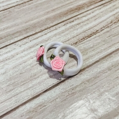 Par de gomitas diseño rosas rosa bebé