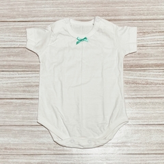 Body total white moño verde esmeralda