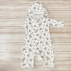 Pijama con capucha conejito Rosa