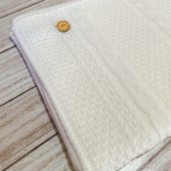 Manta tejida modelo trenzas blanca - comprar online