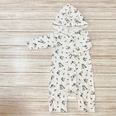 Pijama con capucha conejitos Celeste