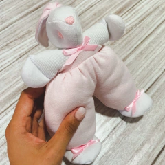 sonajero rosa lisa y blanco - comprar online