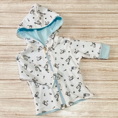 Campera reversible conejitos celeste - comprar online