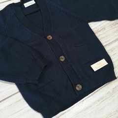 cardigan azul marino tejido en hilo - comprar online