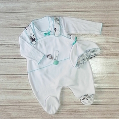 Mini jardinero de plush blanco & aqua - comprar online