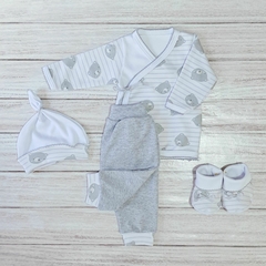 ajuar de bienvenida ositos gris