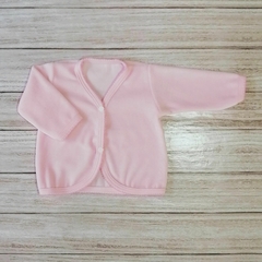 campera de plush rosa con picot