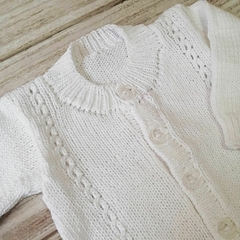 saquito tejido cadenita en blanco - comprar online