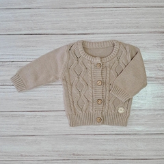 saquito tejido rombos en beige
