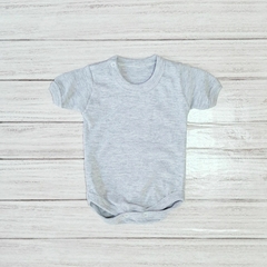 Body Manga Corta Gris en Liso