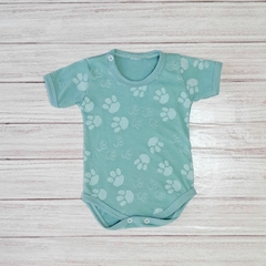 Body Manga Corta en Aqua con Huellitas