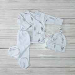 ajuar de bienvenida bambis en gris