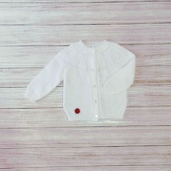 Saco Tejido Ochitos en el Cuello Blanco