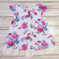 Vestido sin Mangas Blanco con Flores Rosa-Azul en internet
