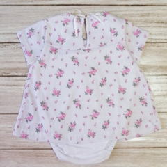 Vestido Manga corta Floreado Rosa - comprar online