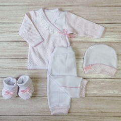 Ajuar de Bienvenida Lunares Rosa+ Puntilla