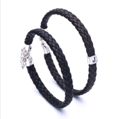 Pulsera de simil Cuero marrón Trenzada - comprar online