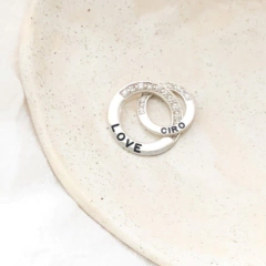 Dije ruso con piedras tamaño Dispar 17mm+22 mm + cadena