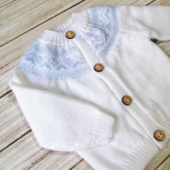 saco con guarda combinado blanco & celeste - comprar online