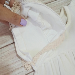 vestido natural con puntilla - comprar online
