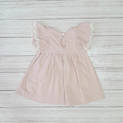 vestido nude con puntilla - Nido Encantado - Tienda de Bebés Online