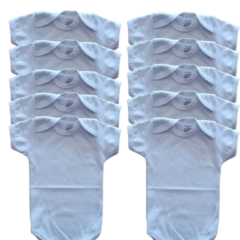 Kit C/ 10 Body Bebê Branco Suedine 100% Algodão na internet