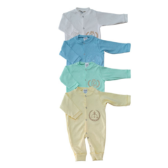 Kit 4 Macacão de Bebê Suedine 100% Algodão Cores Variadas Menino - comprar online